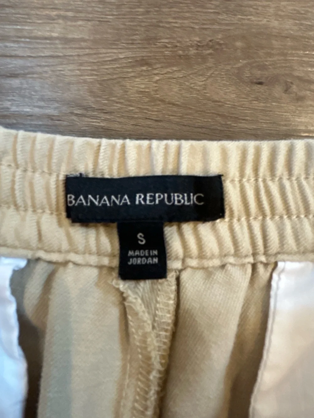 Banana Republic Linen Lyocell Pull On Ankle Pants Beige Small